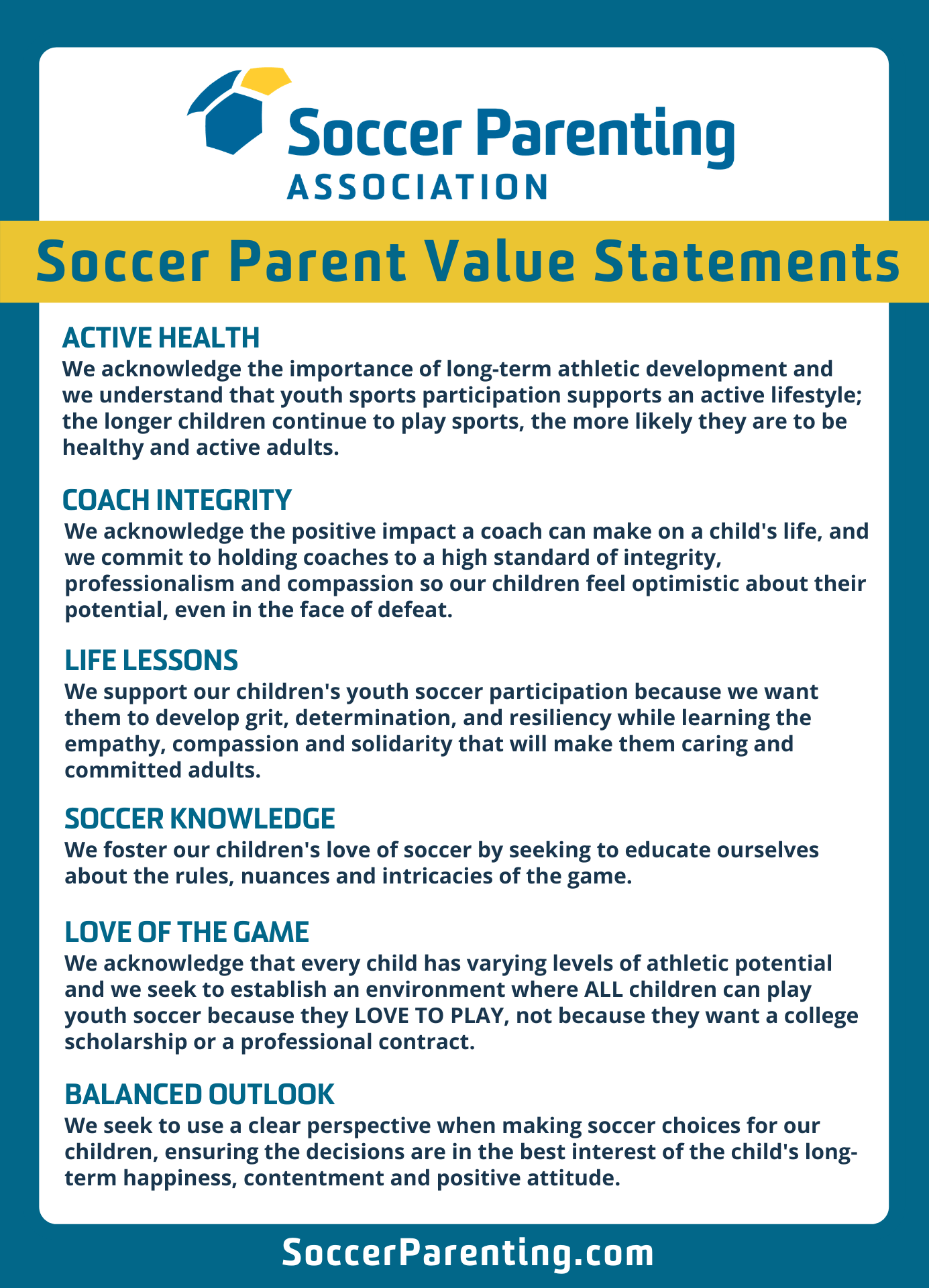 Soccer-Parent-Value-Statements
